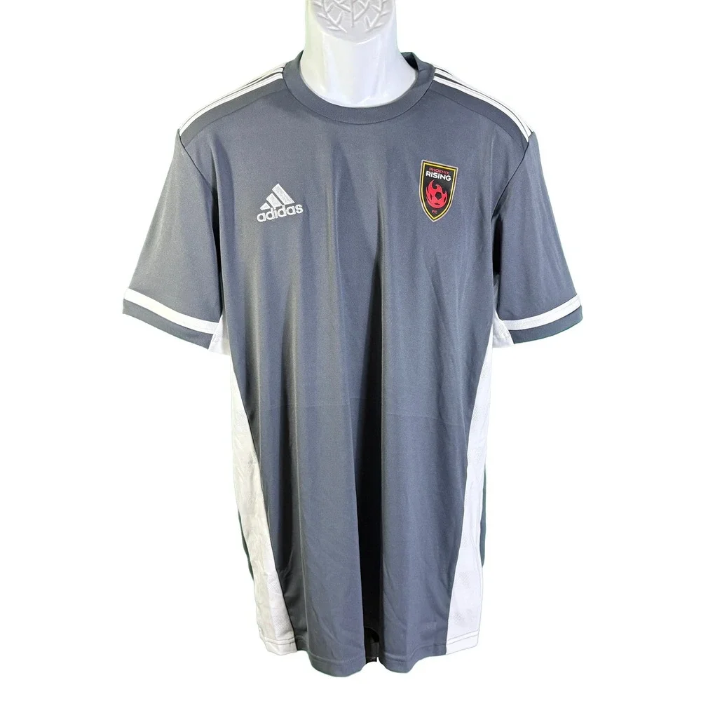 Adidas Soccer Jersey Mens Large Gray Phoenix Rising FC AeroReady DW6753 NEW